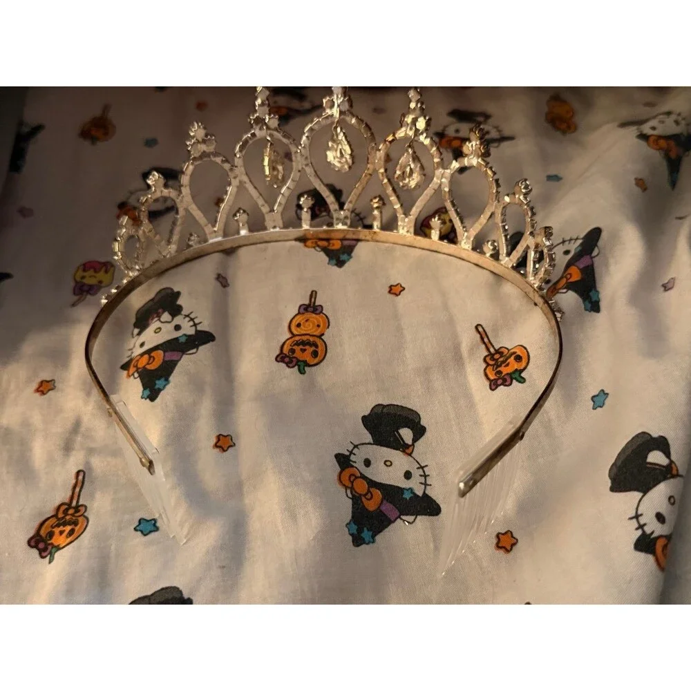 Silver Rhinestone Tiara Crown Headband with Hair Combs Prom Bridal Princess