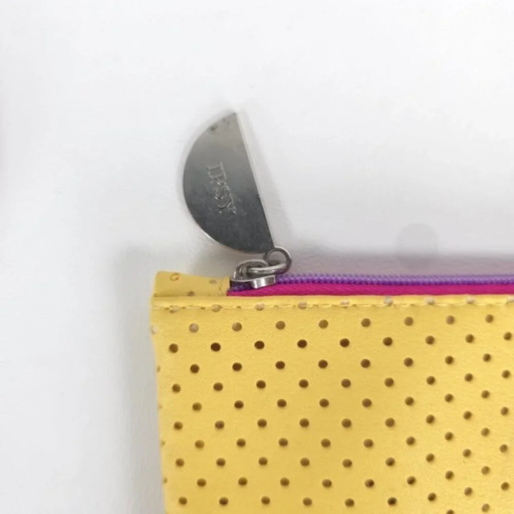 IPSY Yellow Mesh‎ Orange Slice Zipper + Floral Makeup Cosmetic Bags