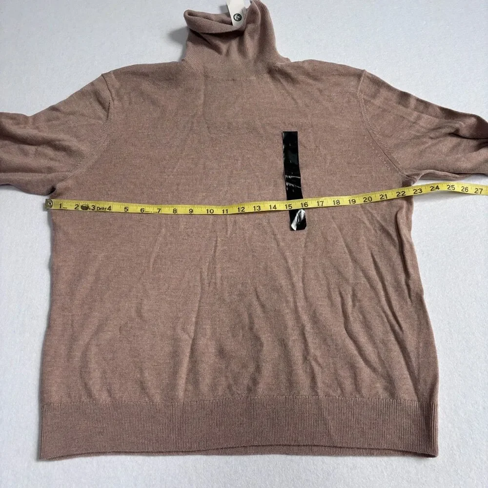 Banana Republic Merino Wool Turtleneck Mens L Camel Tan Preppy Classic NWT