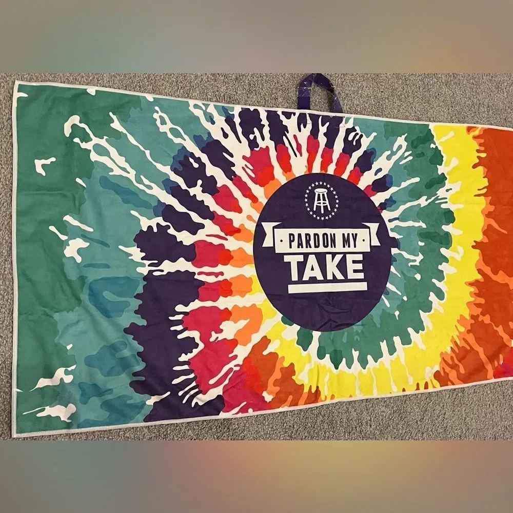 Pardon My Take Barstool Sports Splatter Tie Dye Microfibre Golf Towel 42”x 22”