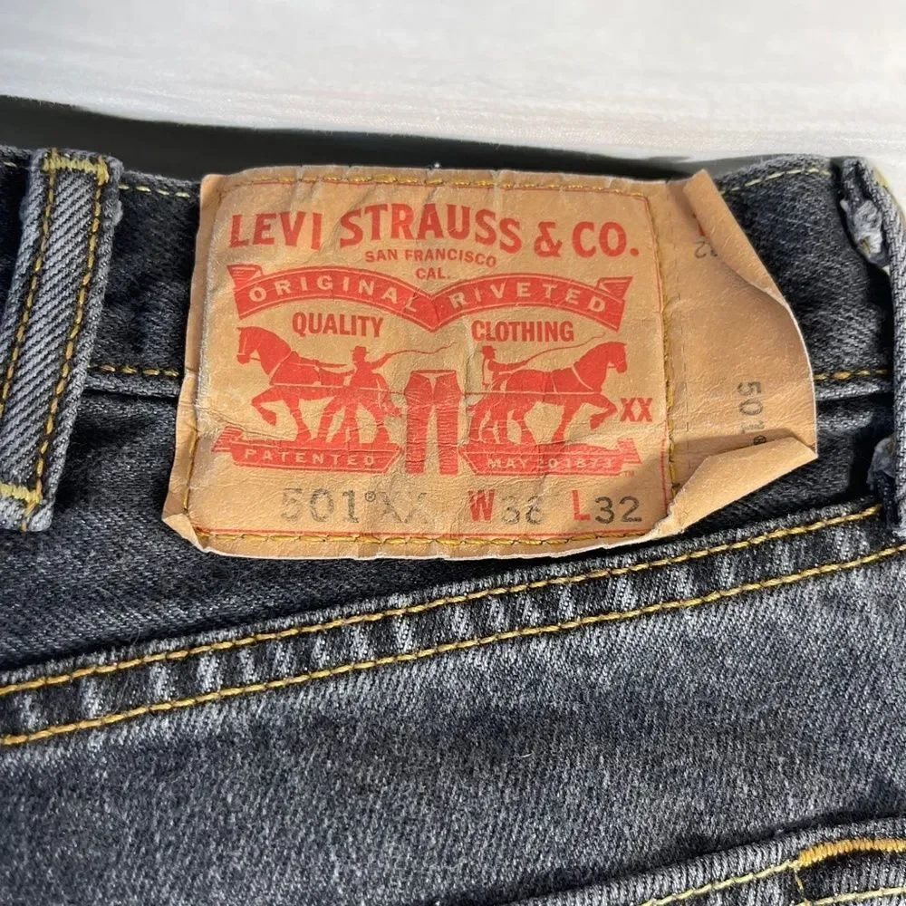 Levi's ‎ Black Vintage 1990's 501XX Jeans Sz 38 X 32