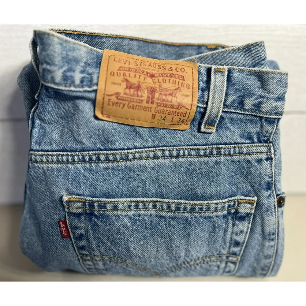 Levis Mens 34x34 559 Relaxed Straight Jeans Blue Stonewash Vintage Y2k 2002