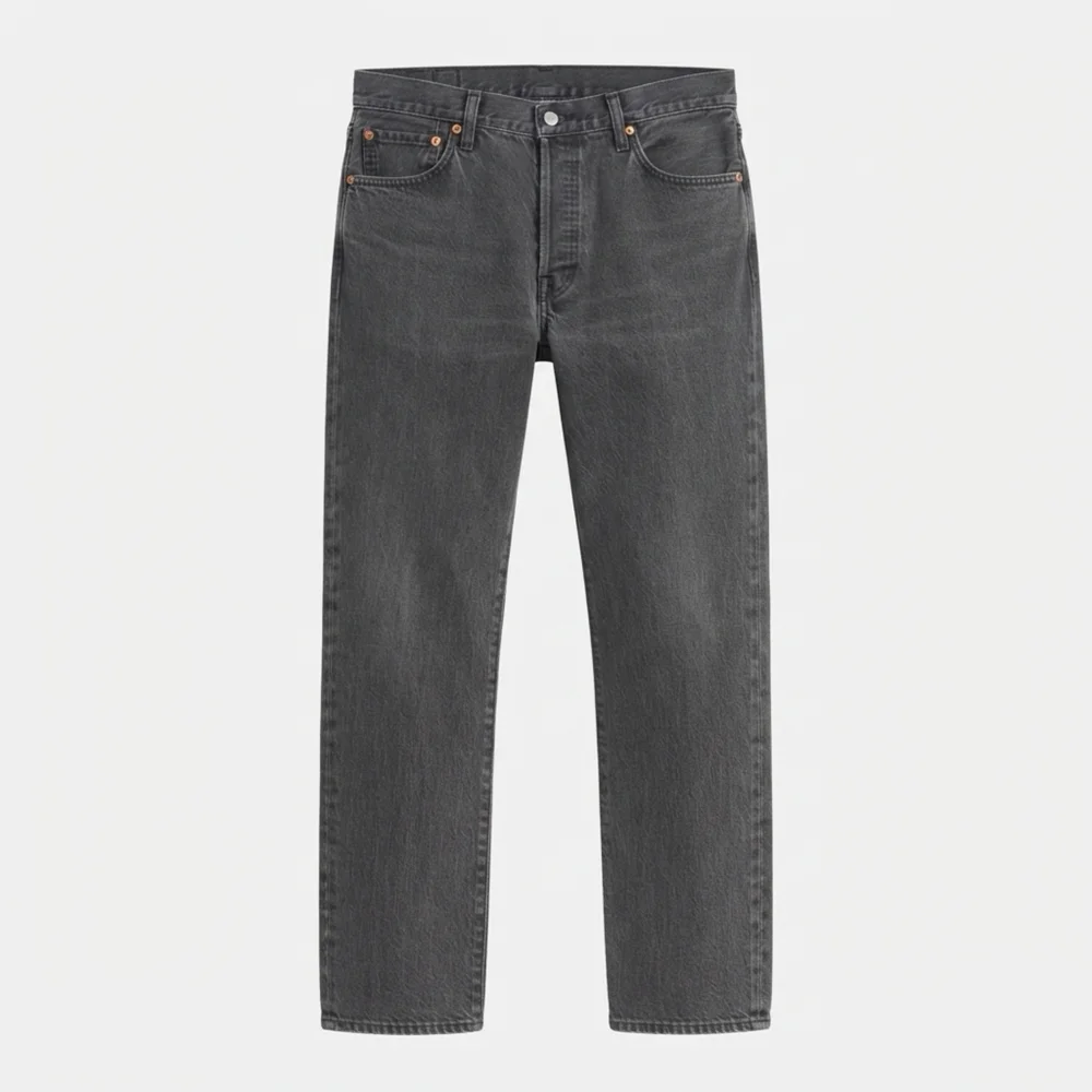 LEVI’S 501 STRAIGHT LEG JEANS MENS 42X32 BLACK GRAY WASH BUTTON FLY