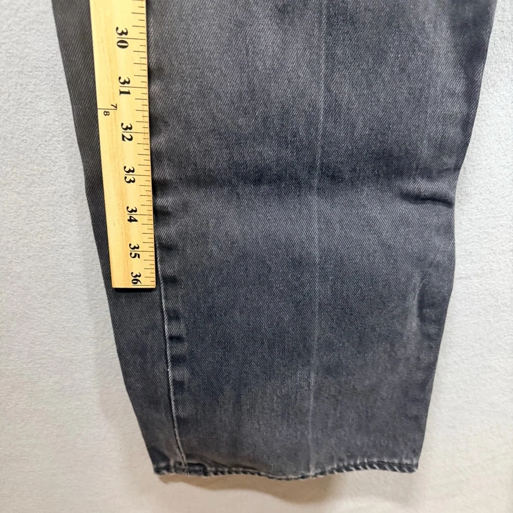 LEVI’S 501 STRAIGHT LEG JEANS MENS 42X32 BLACK GRAY WASH BUTTON FLY