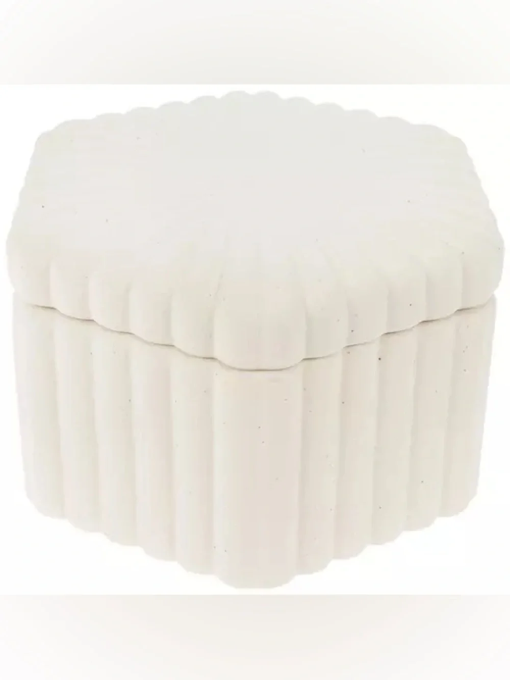 White Ribbed Hexagon Box