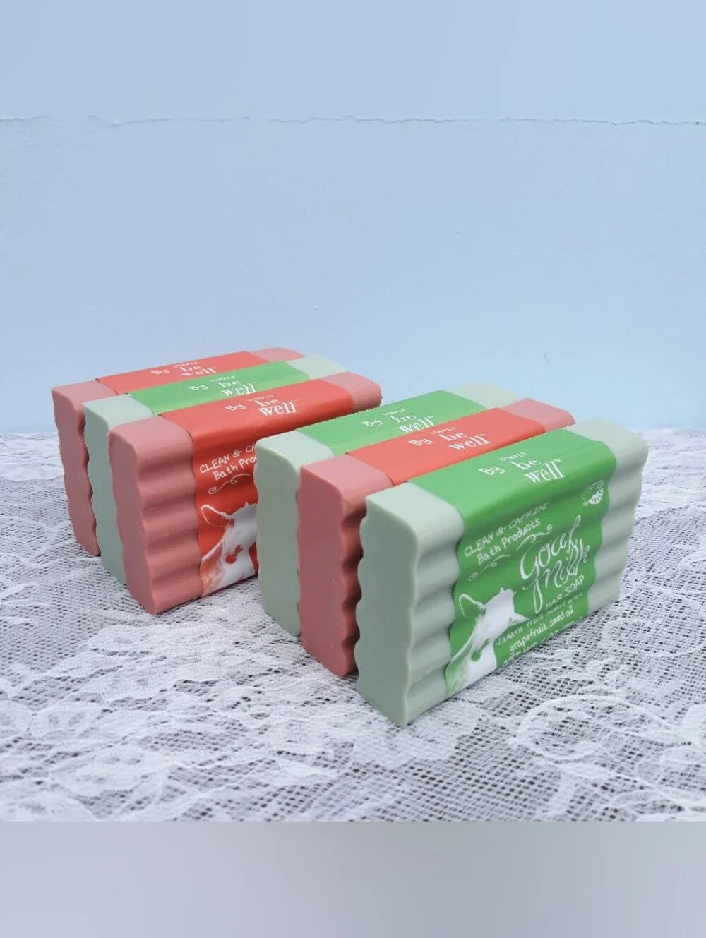 6 Goat Milk Bar Soap Clean Caprine Simply Be Well Jabara Fruit Papaya red green