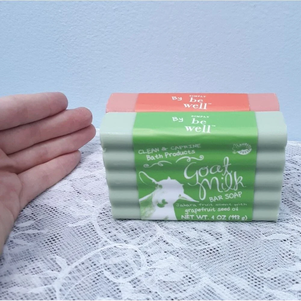6 Goat Milk Bar Soap Clean Caprine Simply Be Well Jabara Fruit Papaya red green