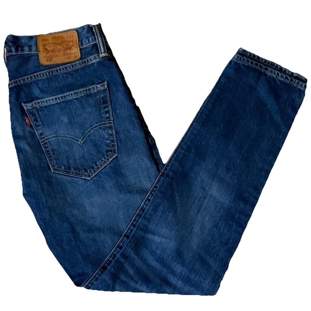 Levi’s 512 Mens 32x32 Slim Taper Jeans Blue Denim Stretch Red Tab 5 Pocket Pants