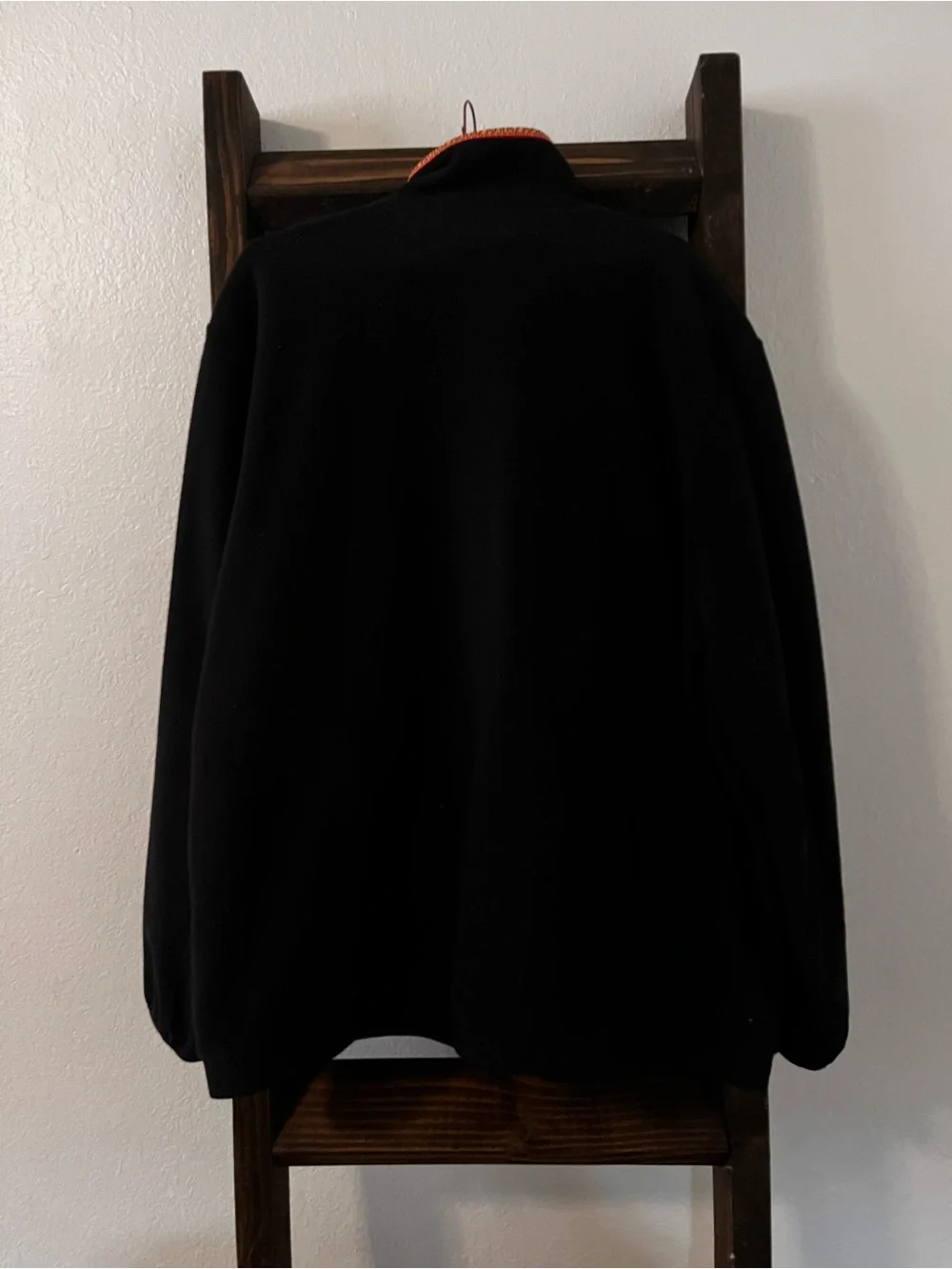 adidas Black Zip-Up Fleece Jacket with Subtle Red Trim super rare