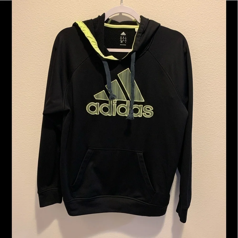 Adidas Black Hoodie EUCBlackw/Bright yellow detail​​​​​​​​​​​​​​​​​​​​