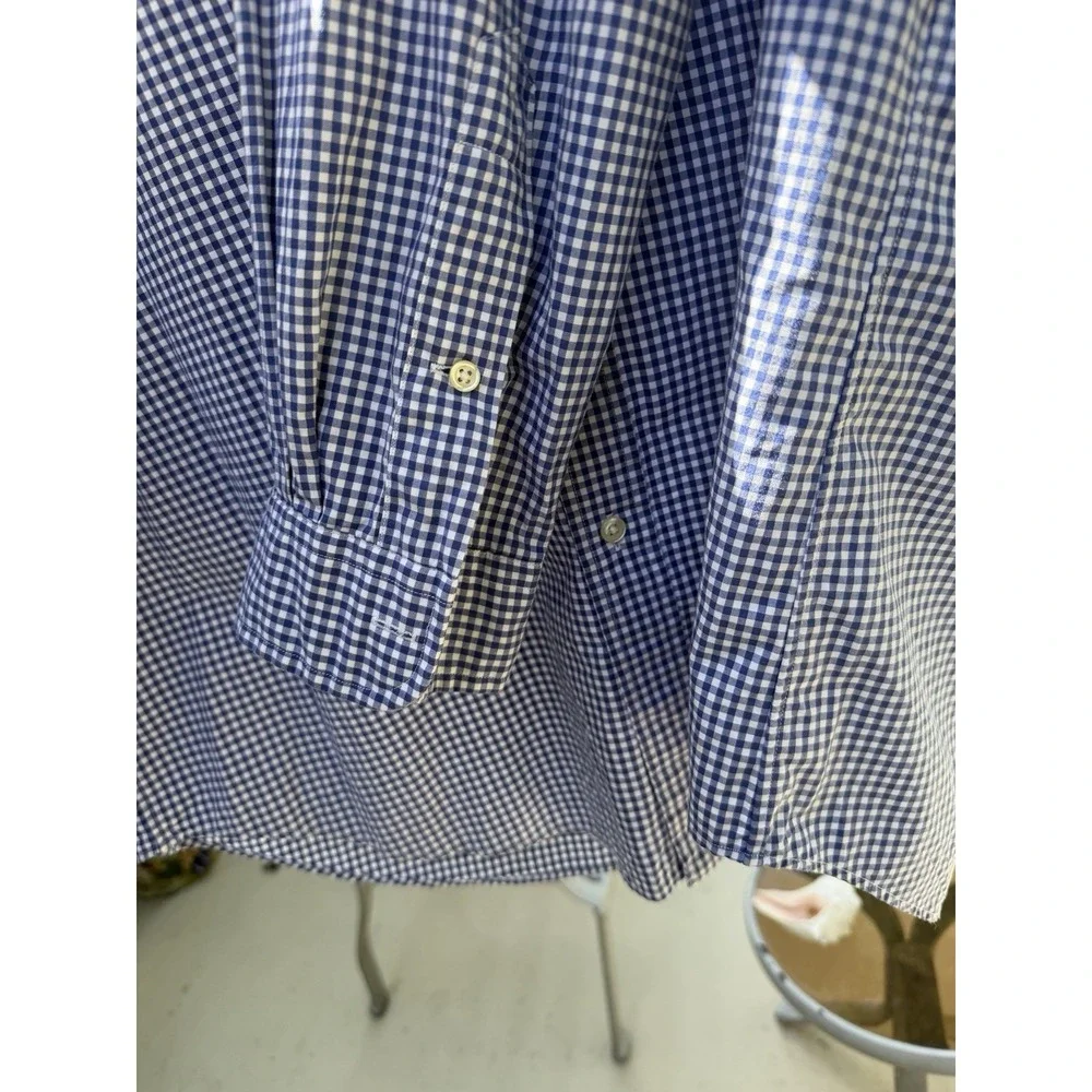 Polo Ralph Lauren Mens XL Blue White Gingham Button Down Shirt Yellow Pony. 5260