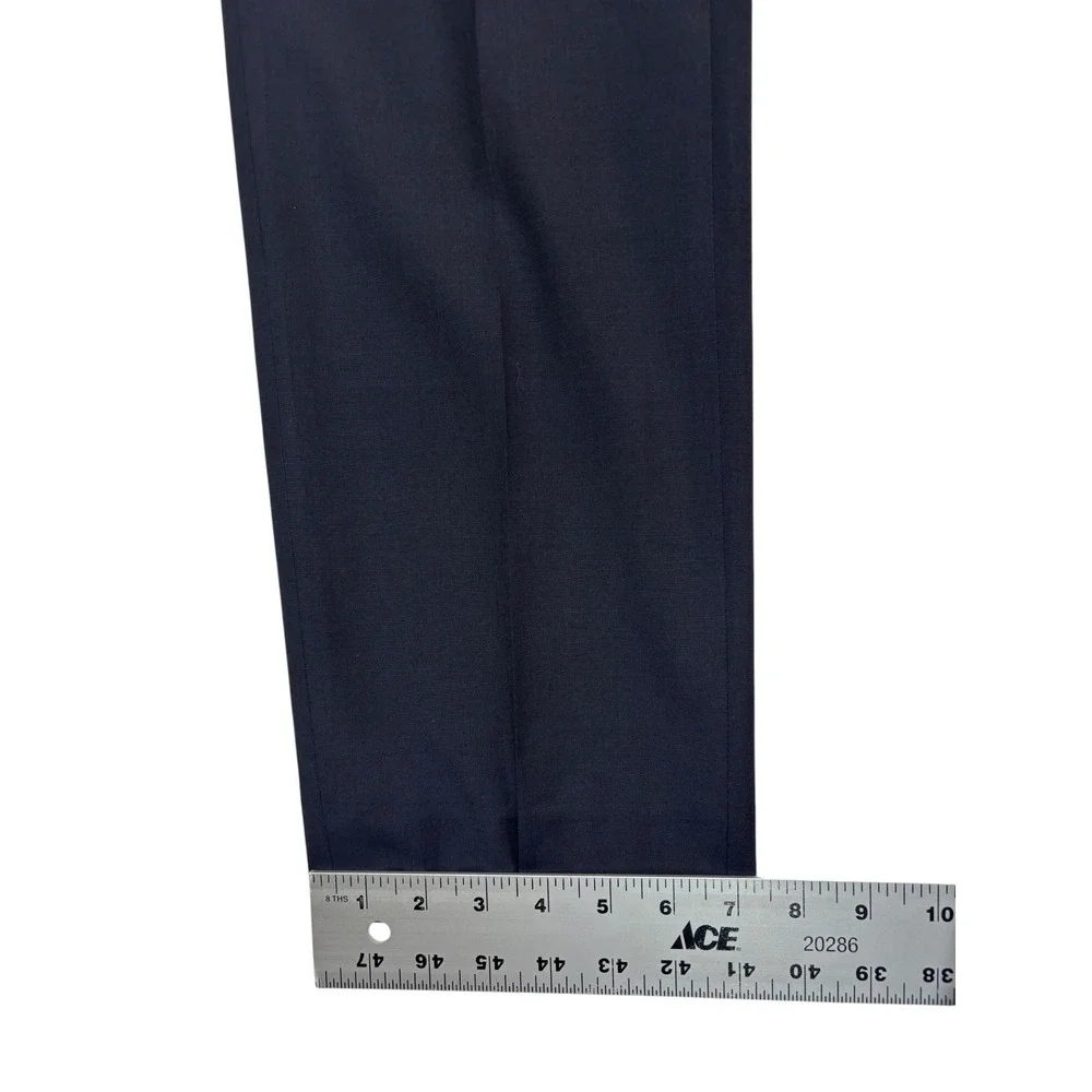 Hugo Boss 36R 31x30 Navy Blue 2pc Pant Suit The James3/Sharp5 Wool Flat Front