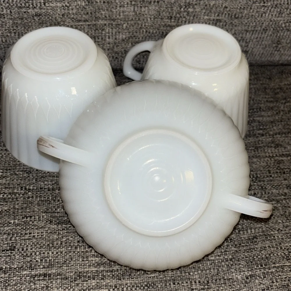Macbeth Evans Monax Petalware 2 Teacup & Sugar Bowl