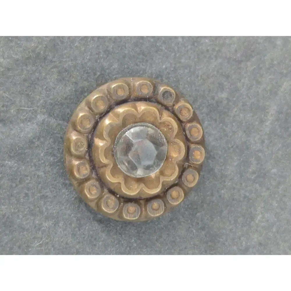 LOT Z of 10 Antique Vintage Victorian Brass Mixed Materials Buttons ESTATE FIND