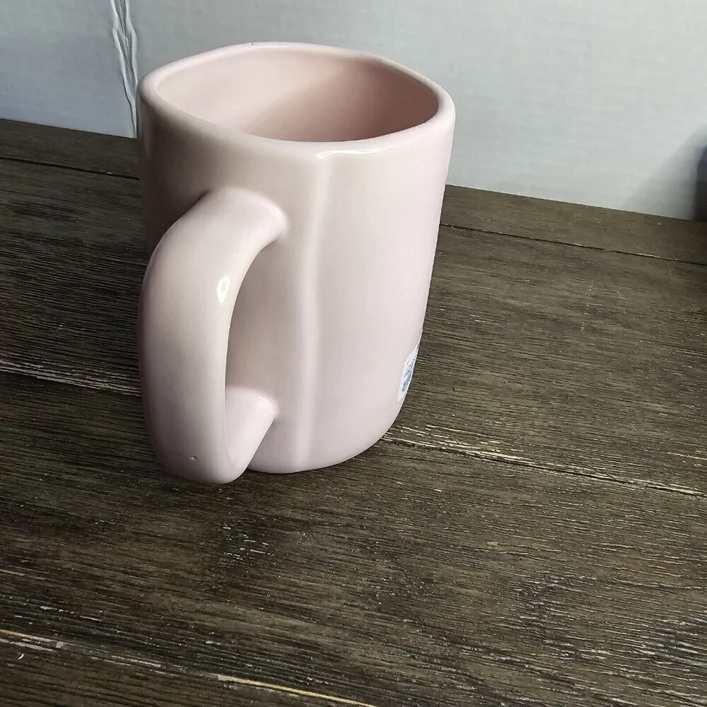NWT Rae Dunn Artisan First Kiss Pastel Pink Valentine's Day Mug 2021 Magenta
