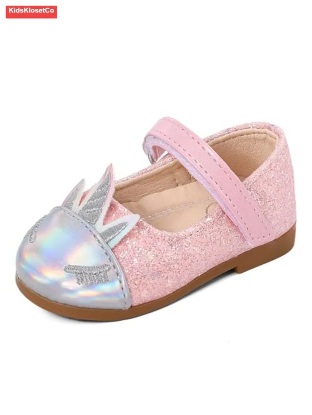 Baby Girls Sequin Mary Jane Flats Non-Slip Princess Dress Shoes