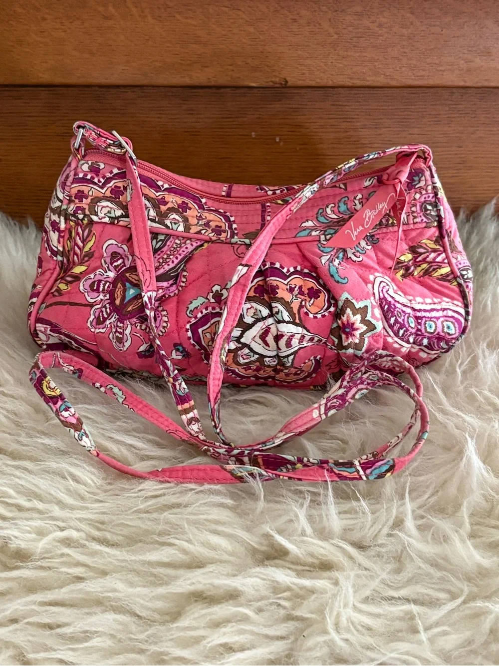 Vera Bradley ‘Call Me Coral’ Pink Paisley Satchel with Matching Wallet