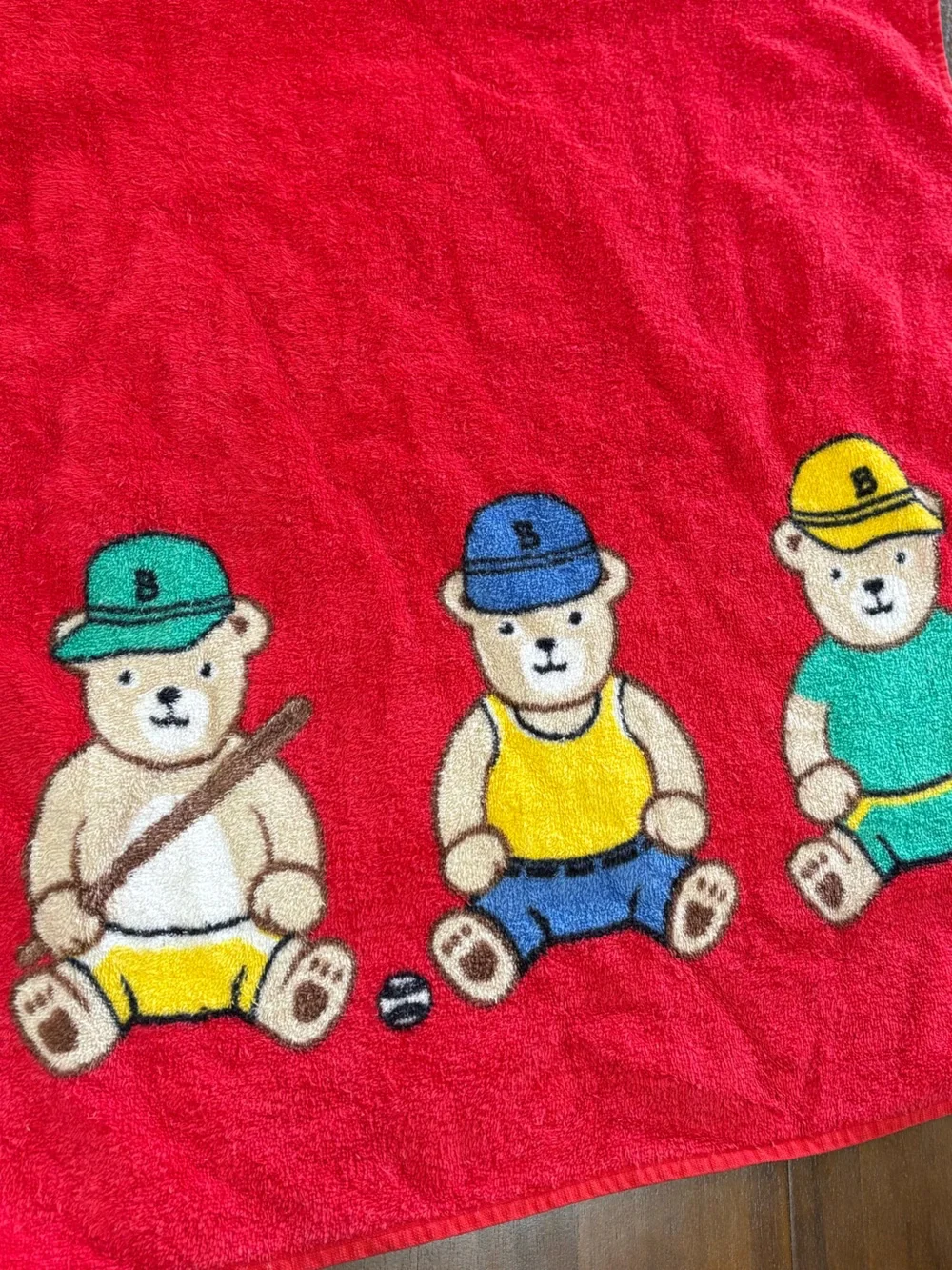 Vintage Hilasal Baseball Teddy Bears Bath/Swim towel