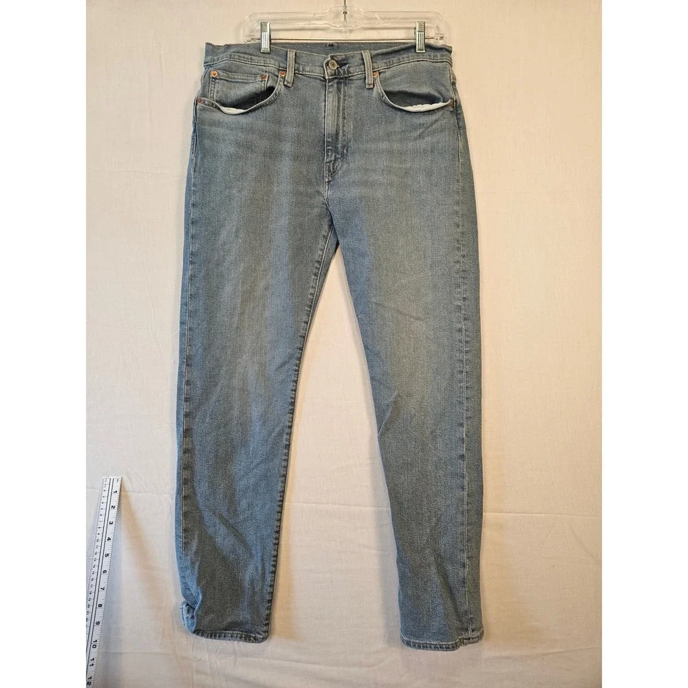 Levis 502 Regular Taper Mens Light Wash Blue Stretch Denim Jeans 34x32 295070933