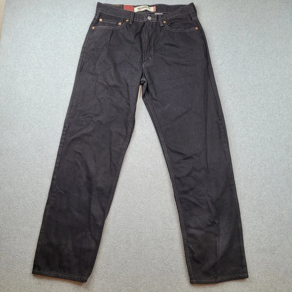Levi's 550 Relaxed Fit Jeans Mens 34x32 Black Tapered Leg Denim Deadstock Y2K 06