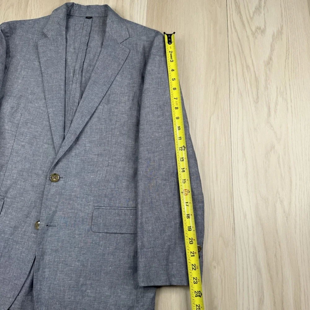 J Crew Ludlow Unstructured Blazer Mens Size 38R Slim Somelos Linen Blend Jacket