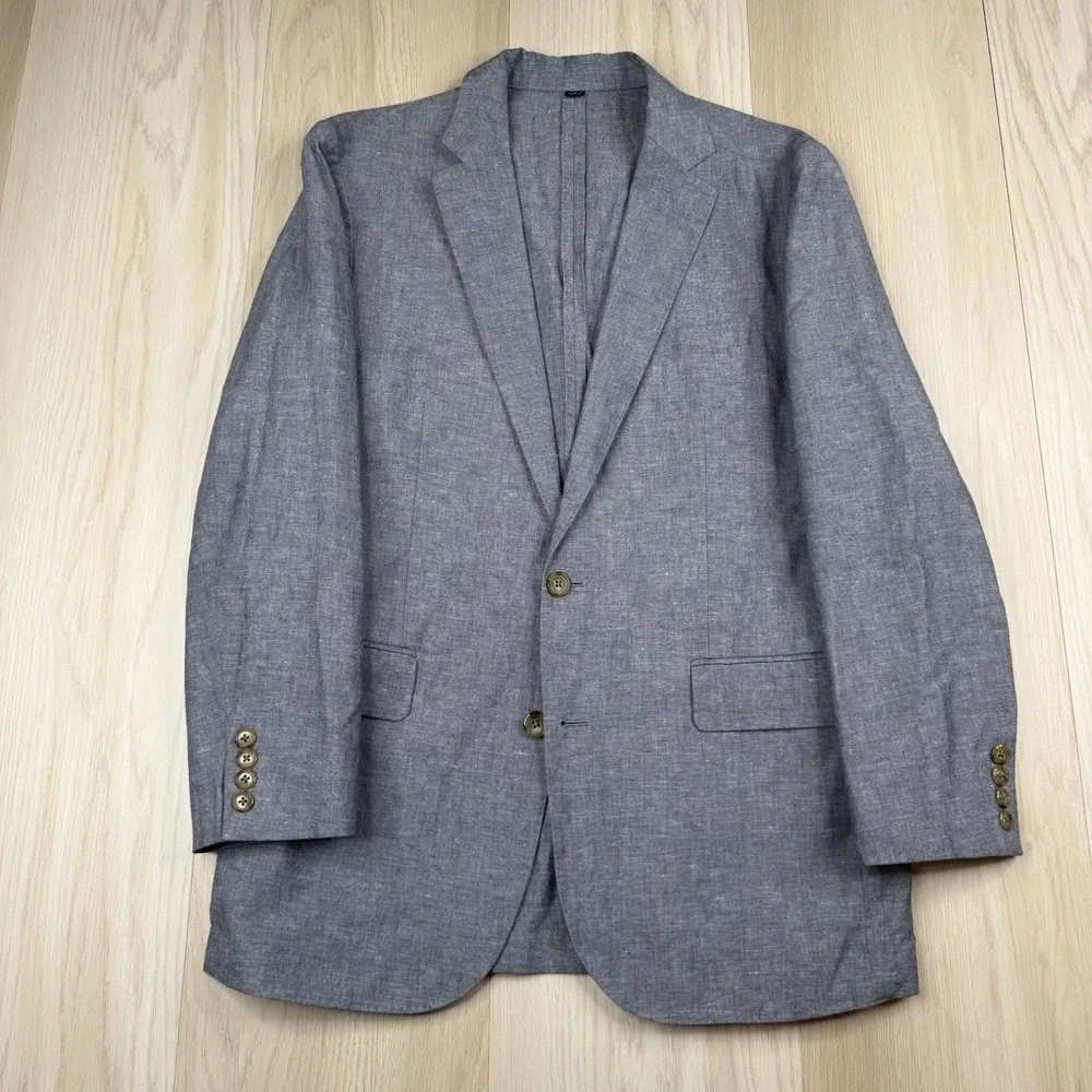 J Crew Ludlow Unstructured Blazer Mens Size 38R Slim Somelos Linen Blend Jacket