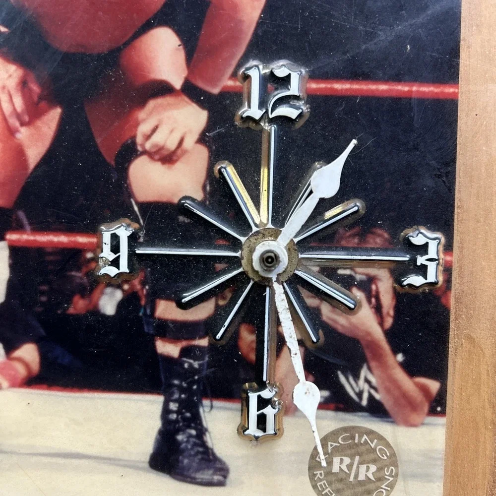 Racing Reflections Stone Cold Steve Austin‎ WWF WWE Wooden Clock Attitude Era **