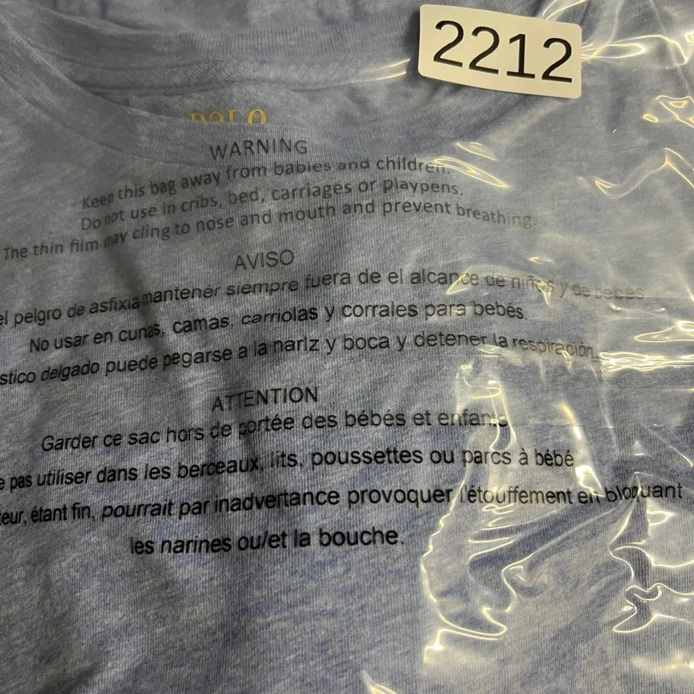 Polo Ralph Lauren Mens Long Sleeve T-Shirt Blue Heather Pony Logo Large 2212