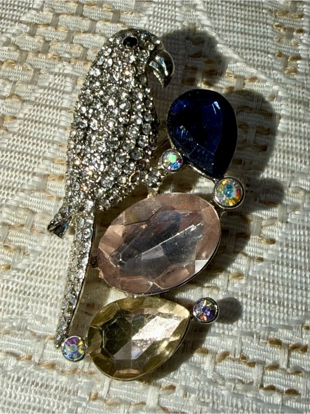 Vintage crystal parrot