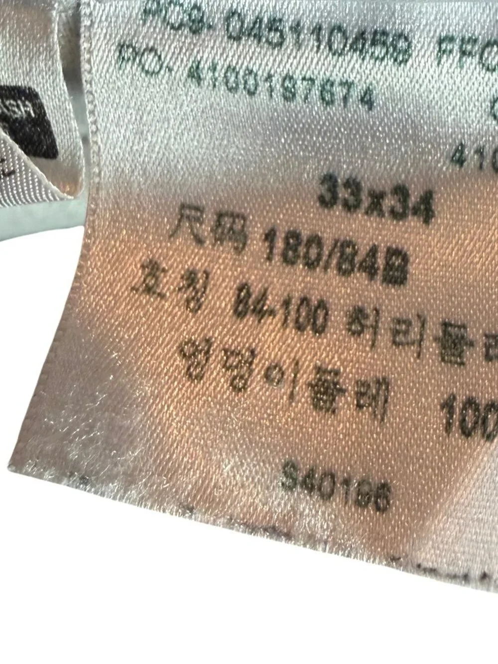 Levis levi size