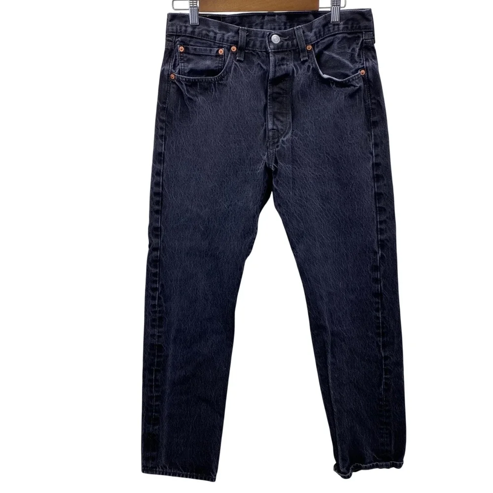 Levi's 501 Original Jeans Men 32x32 (32x30)  Black Straight Leg Button Fly Denim