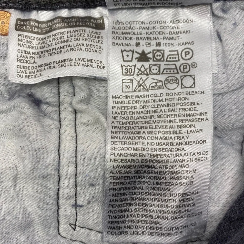 Levi's 501 Original Jeans Men 32x32 (32x30)  Black Straight Leg Button Fly Denim