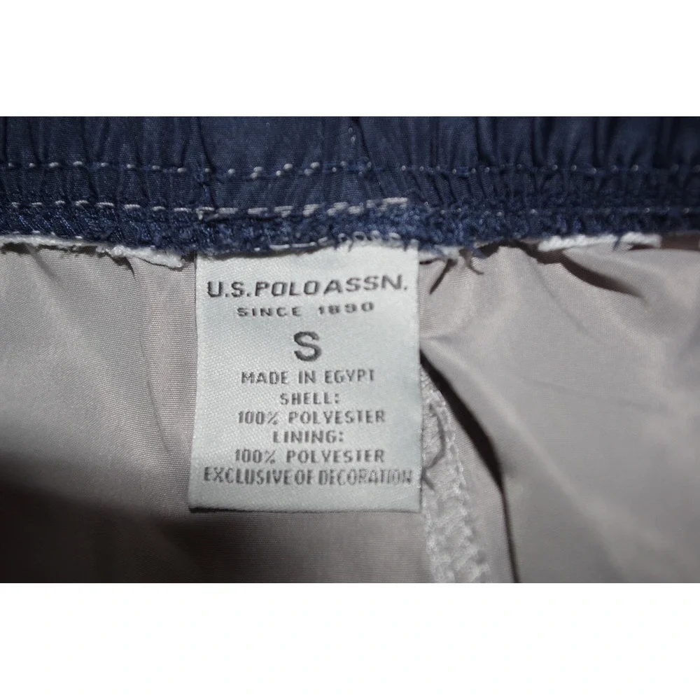 US Polo Assn Men's Small Cargo Board Shorts Gray Navy Blue