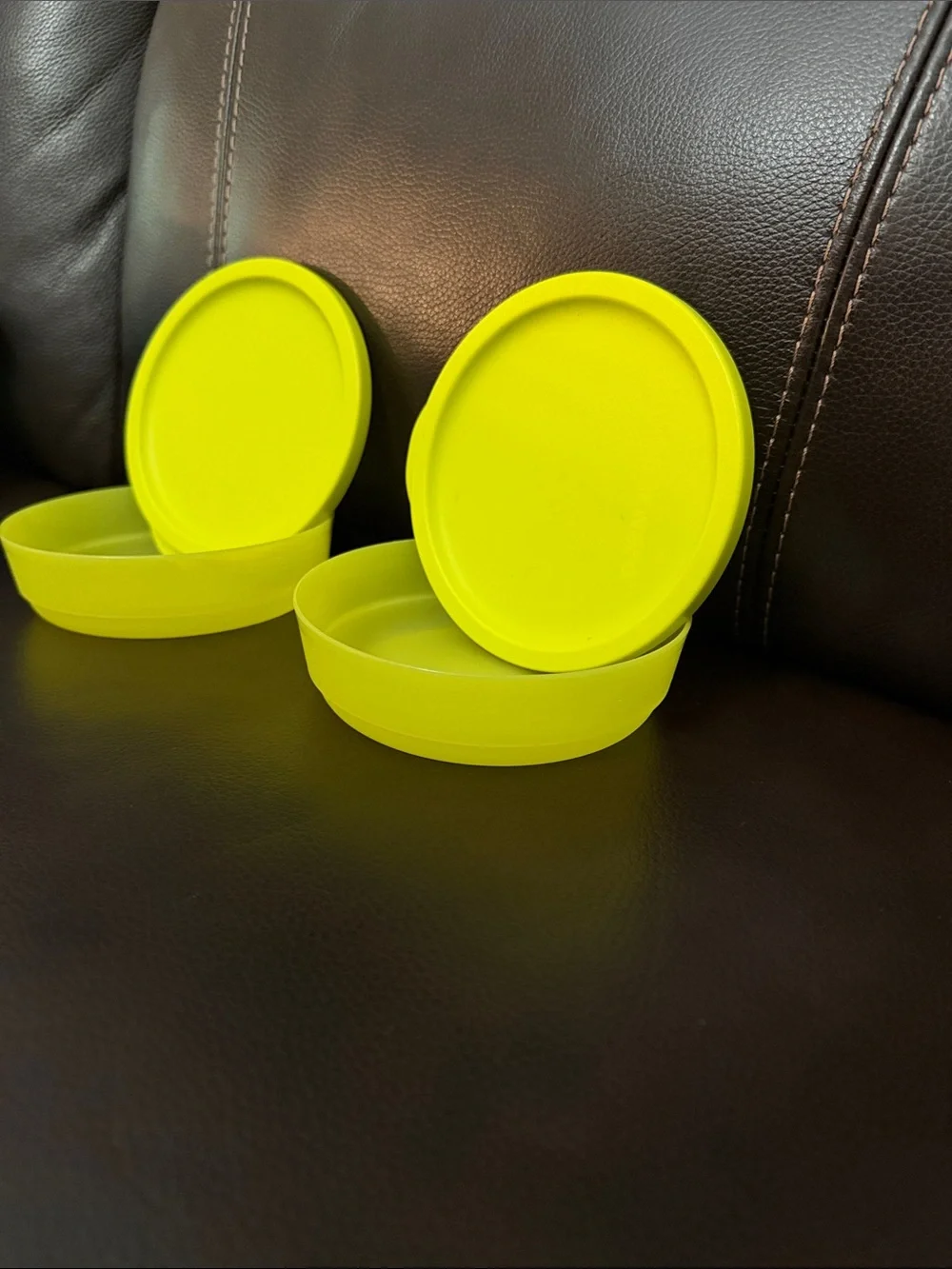 Tupperware Neon Yellow food containers 4 pcs