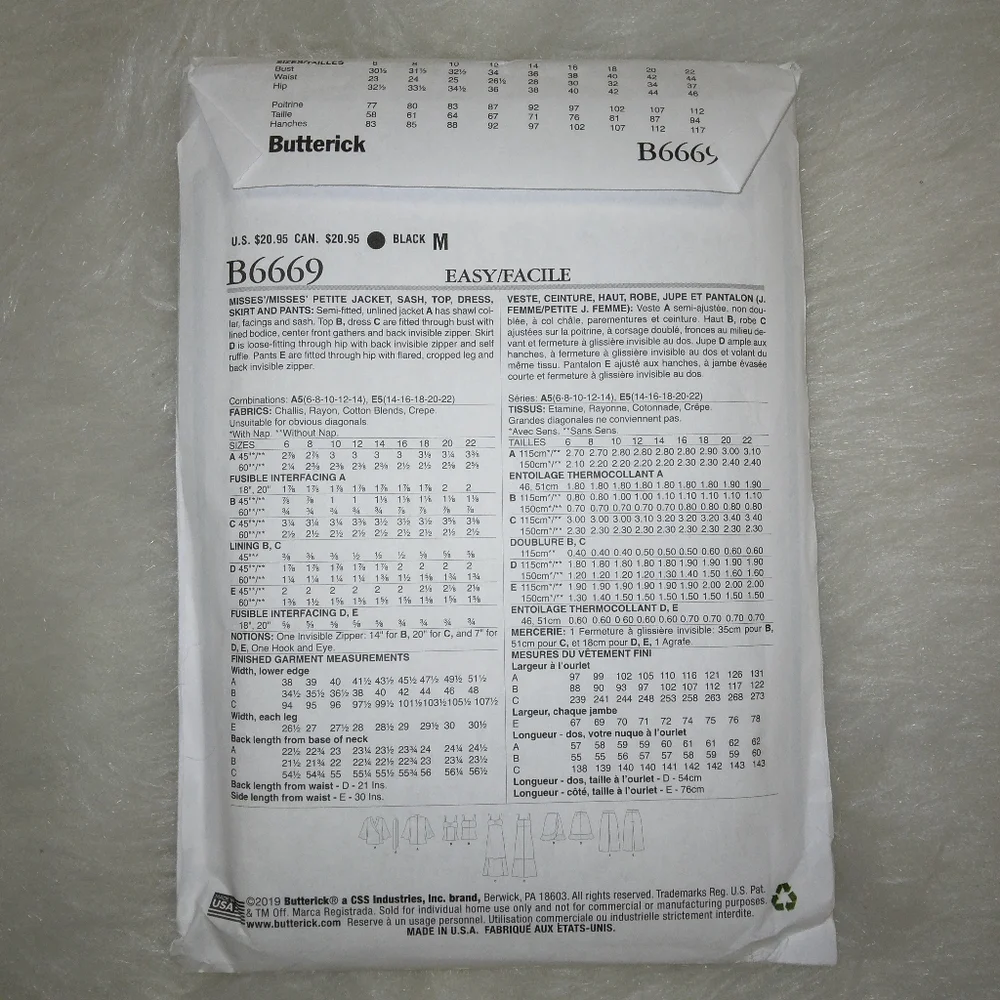 Butterick b6669 sz