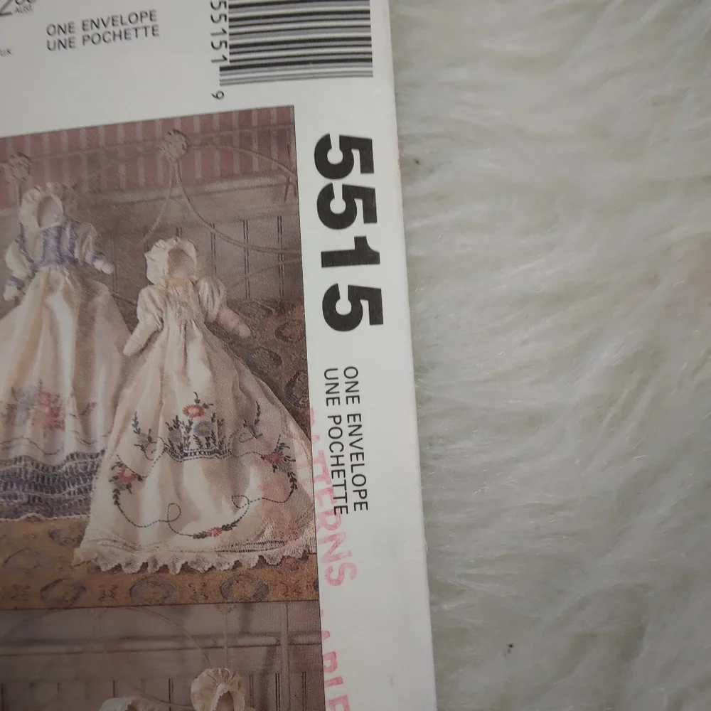 MCCALL'S  5515 Heirloom Dolls, Soft Stuffed Dolls With 8 Gown Variations