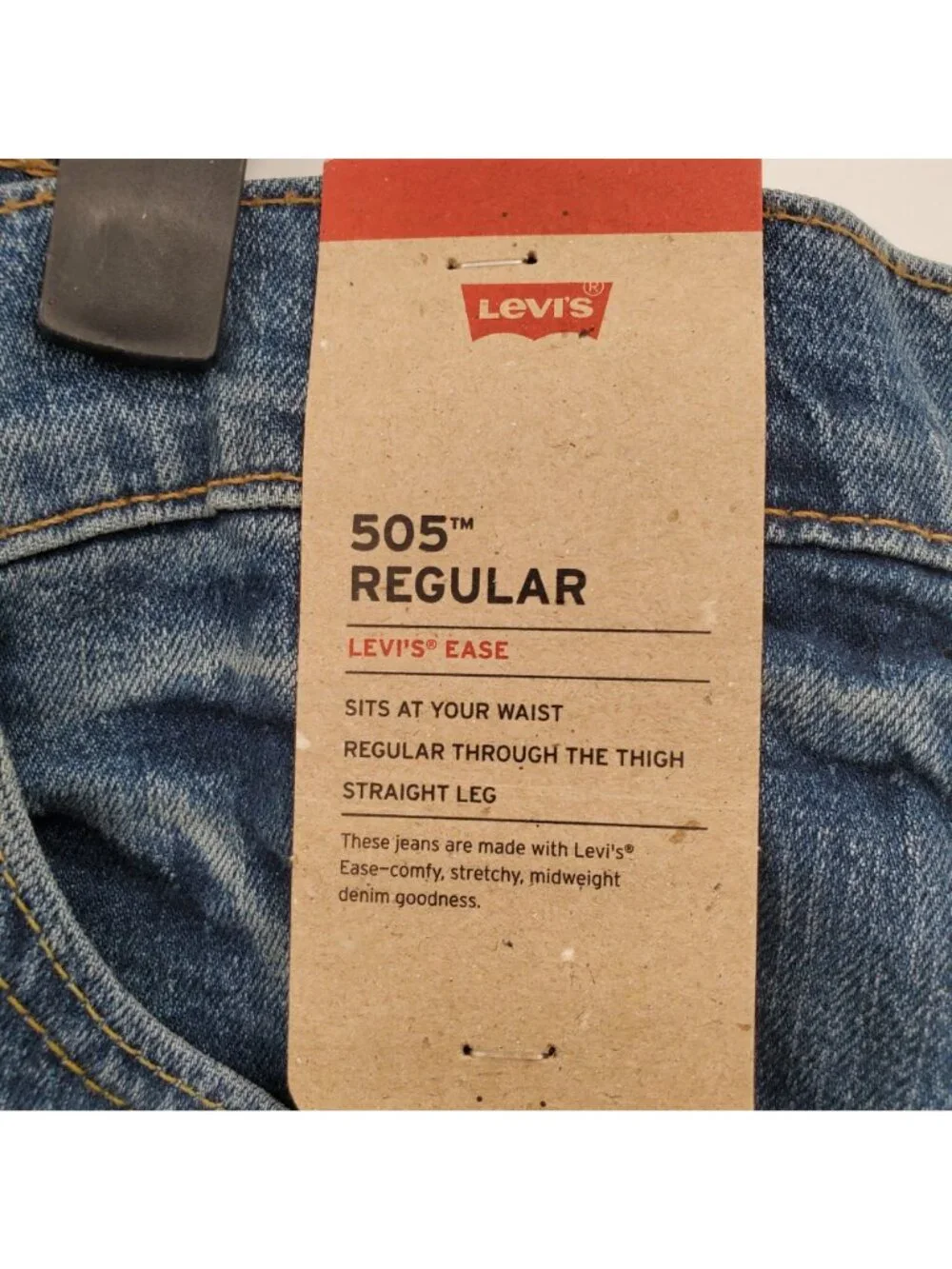 Levi's 505 Regular Ease Regular Straight Leg Midweight Jeans Men Size 36x32 NWT