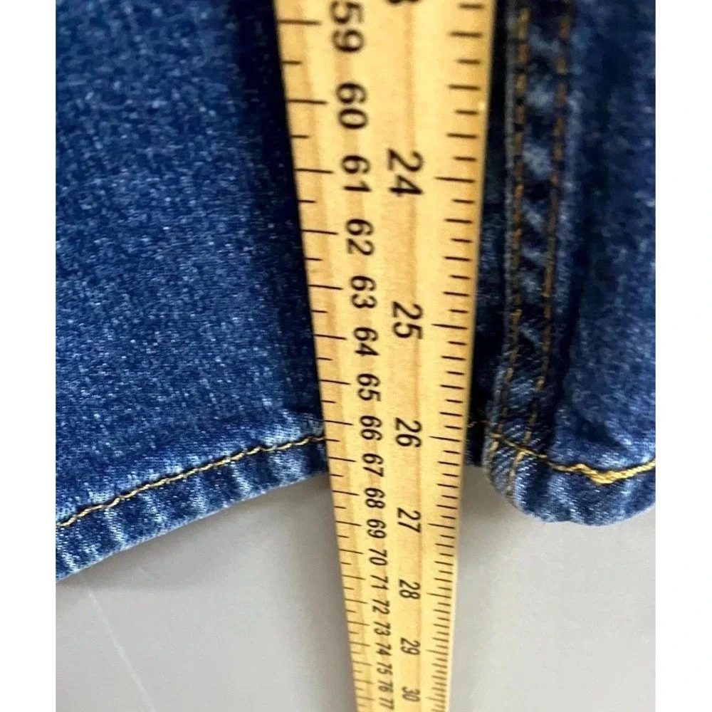 Levi's 514 Jeans Mens 40x30 Blue Denim Stretch Dark Wash Whiskered Straight Leg