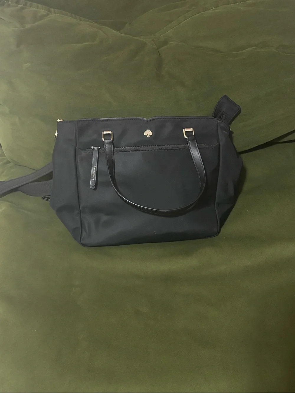 kate spade Black Nylon Convertible Shoulder Tote