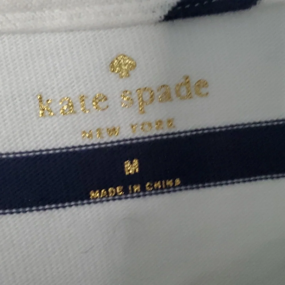 Kate Spade Tropez Nautical Navy Striped Womans Long Sleeve Top Size‎ Medium
