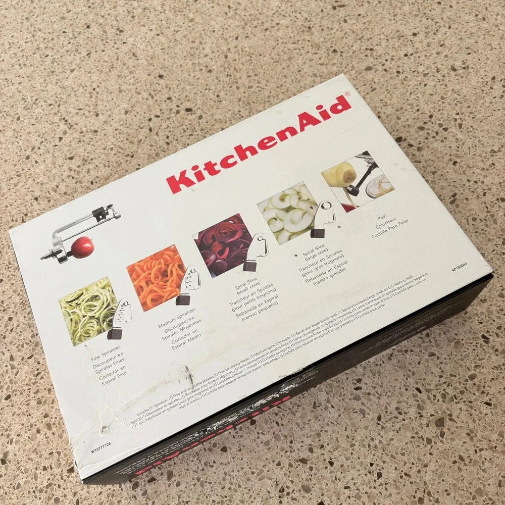 KitchenAid Spiralizer Attachment Silver KSM1APC Stand Mixer Peeler Core Slice