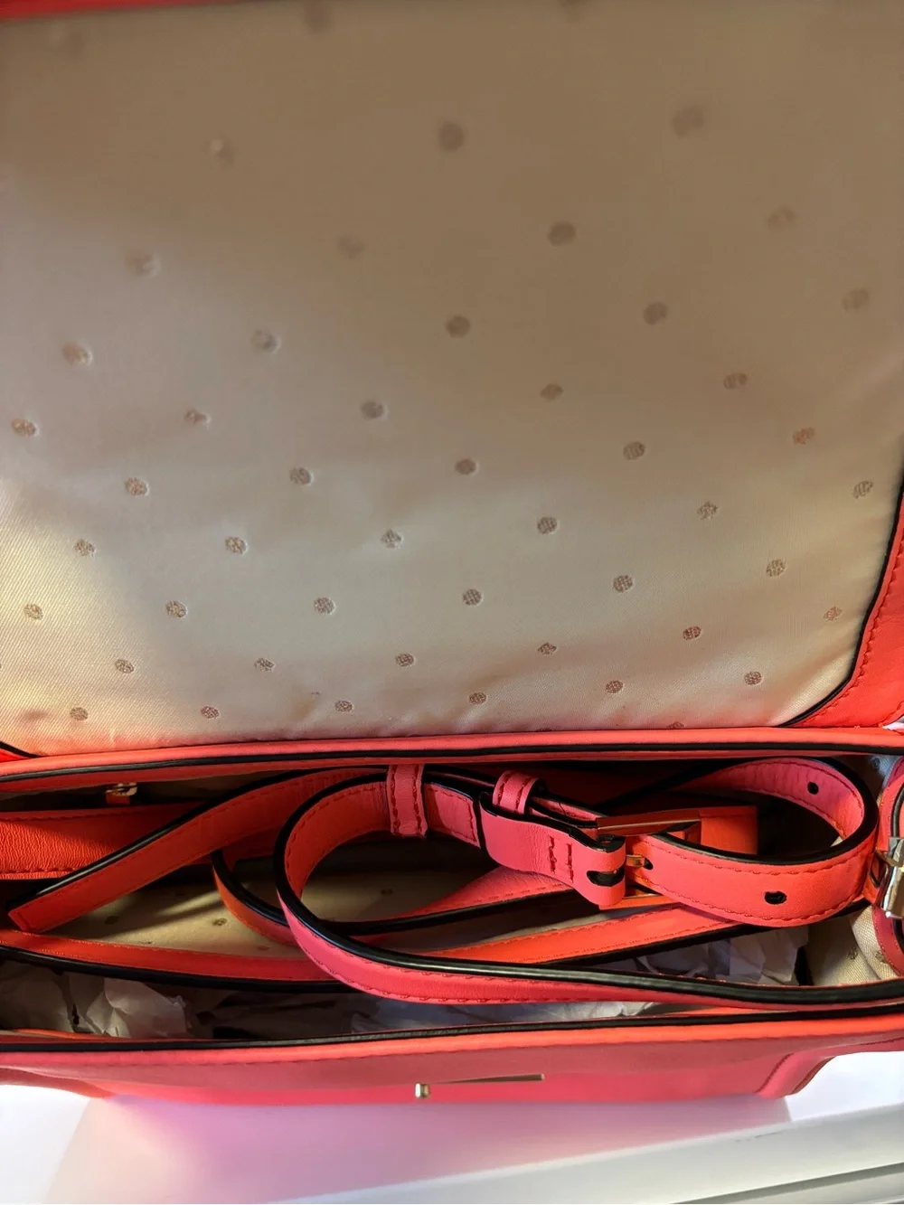 Kate Spade CARROLL PARK PENELOPE Leather satchel Handbag Surprise Coral NWT