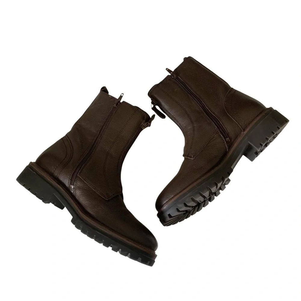 Alberto Toressi Women’s Size 38/7 Brown Leather Mid Calf Side Zip Boots