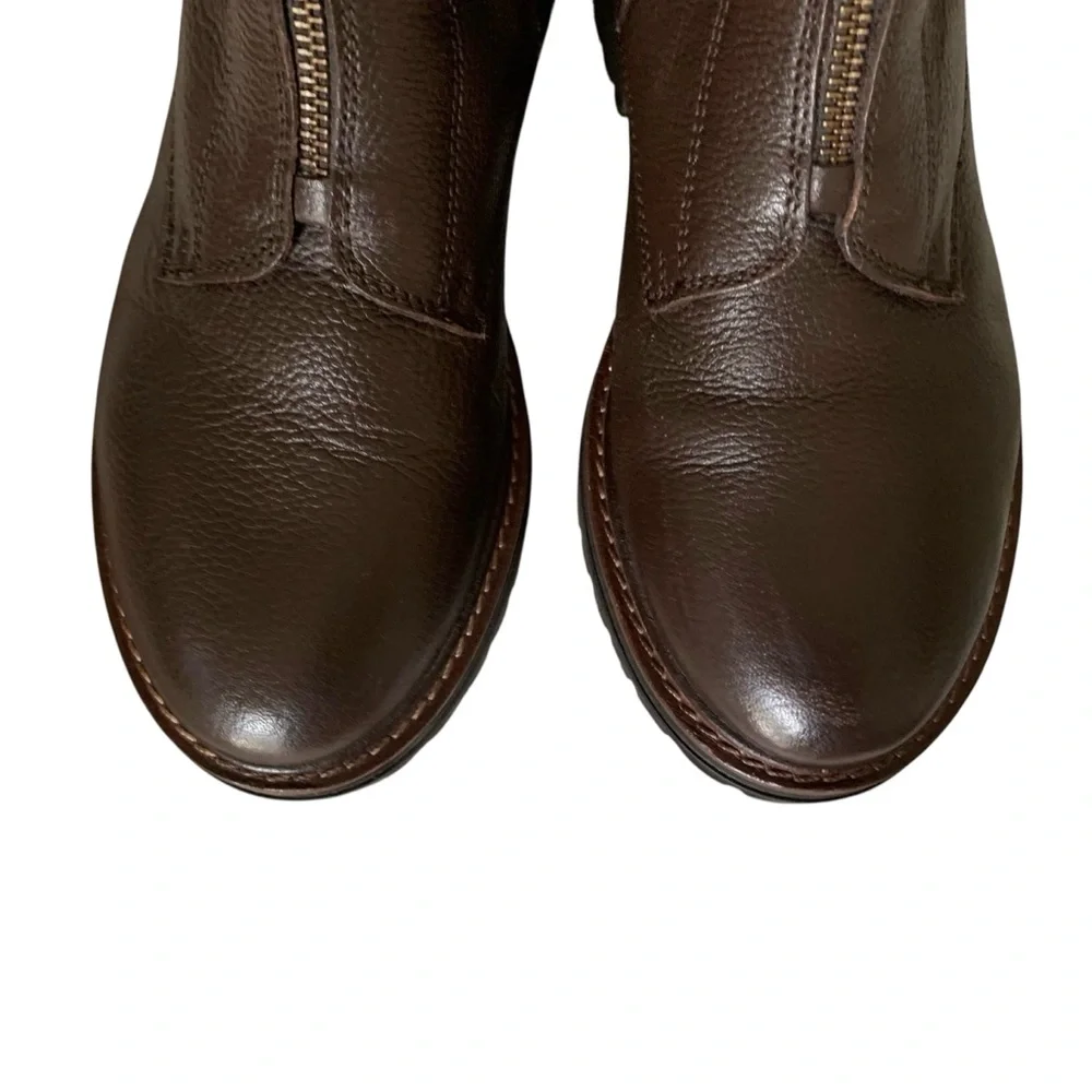 Alberto Toressi Women’s Size 38/7 Brown Leather Mid Calf Side Zip Boots