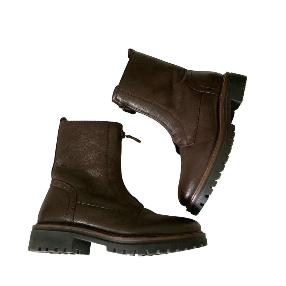 Alberto Toressi Women’s Size 38/7 Brown Leather Mid Calf Side Zip Boots