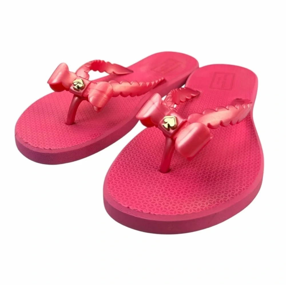 Kate Spade New York Women’s Denise Bow Flip-Flops Deep Pink Y2K Size 7/8