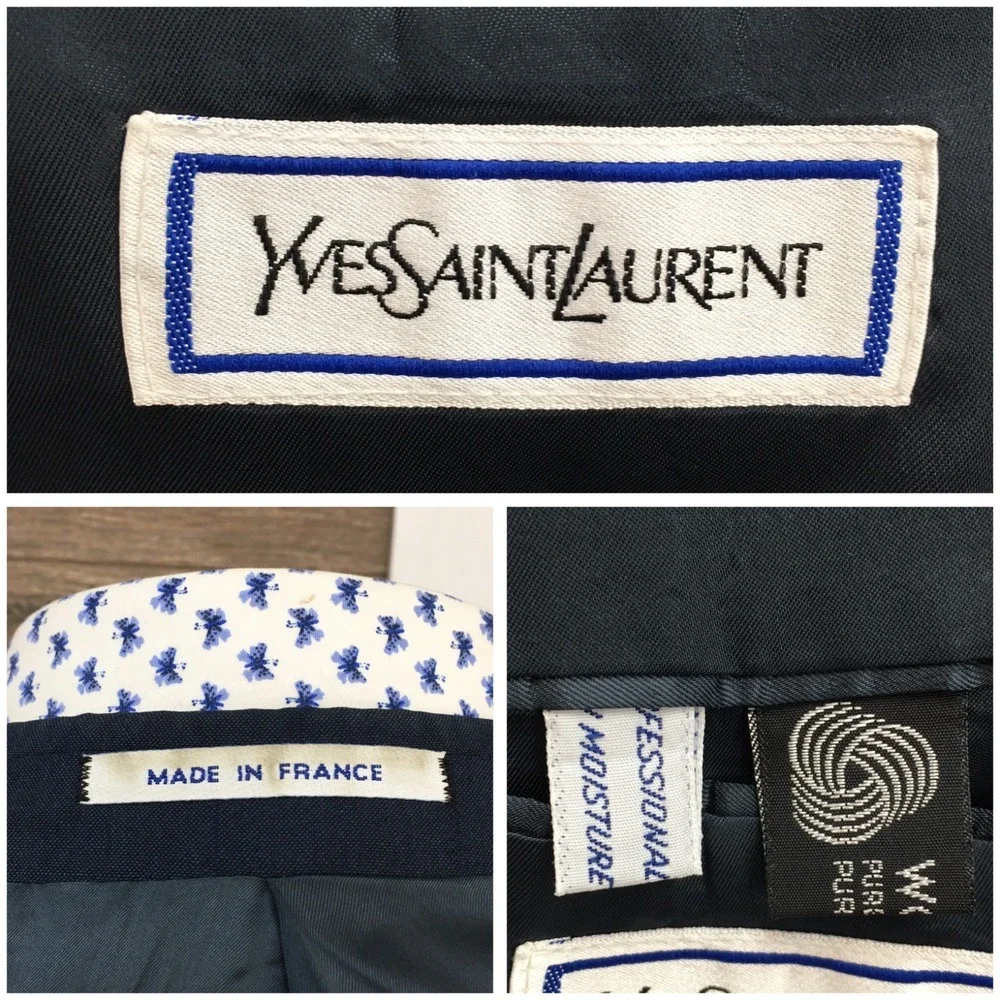 VINTAGE YSL‎ Mens Blazer Sport Coat Casual Jacket Size 40L Classic Wool Suit