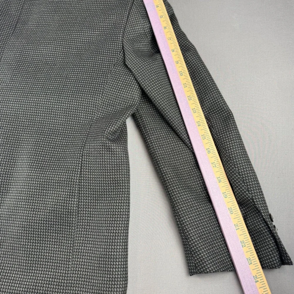 Bert Pulitzer Mens Grey‎ Wool Blend 3 Button Micro Pattern Blazer Sport Coat