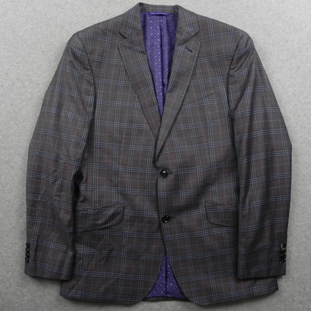 Ted Baker Blazer Mens 40R Endurance Wool 2-Button Suit Jacket Sport Coat Plaid