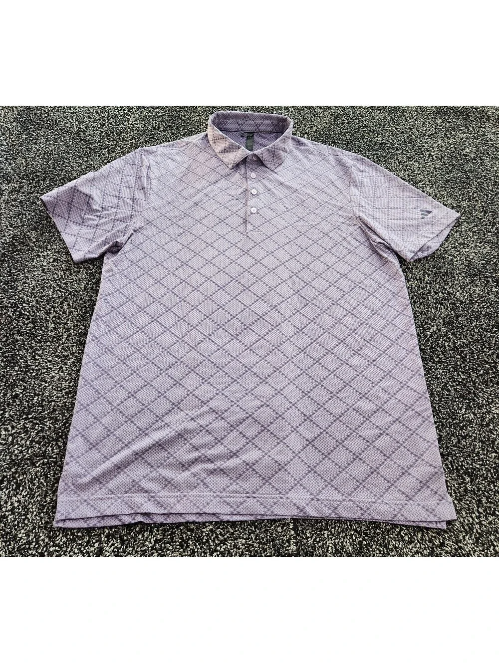 Adidas Ultimate365 Golf Polo Shirt L Purple Houndstooth PGA Midwest Section Mens